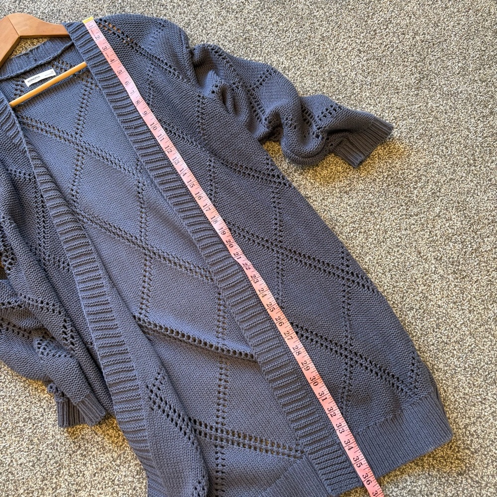 Dusty Blue Longline Thick Knit Cardigan Sweater from Sonoma - size medium - Picture 5 of 7